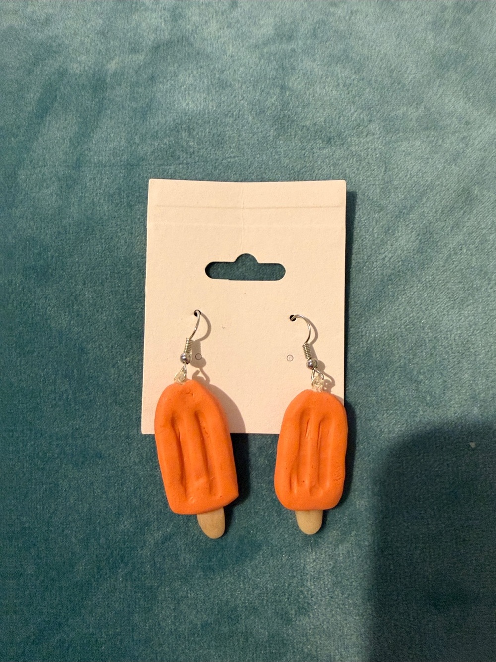 Handmade Orange Popsicle Dangle Earrings - Playful Summer Accessory
